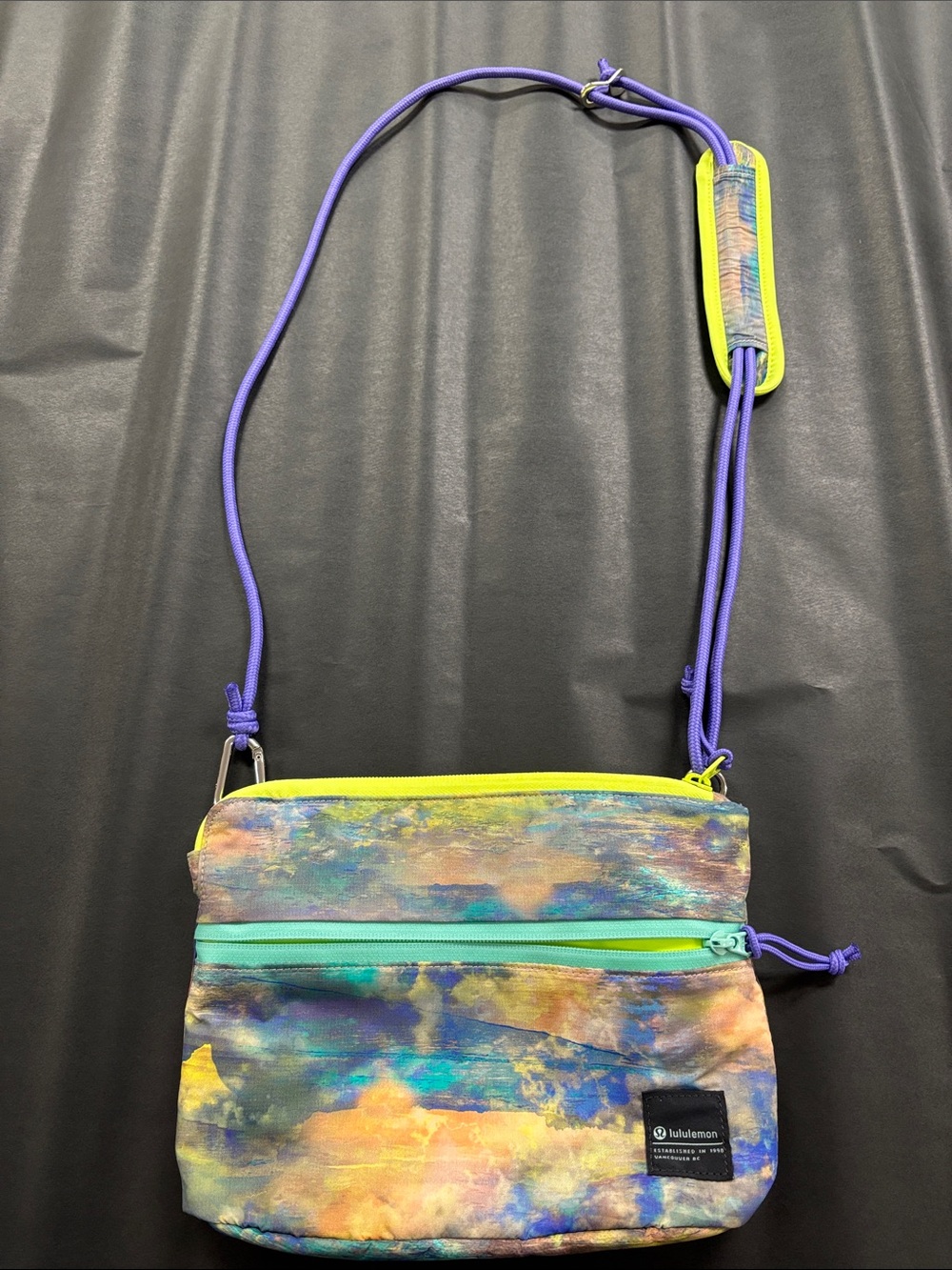 lululemon athletica Multicolor Crossbody Bag with Purple Strap
